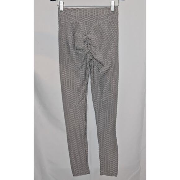 Womans Gray High Waisted TikTok Honeycomb Butt Lift Leggings Size Small - Picture 5 of 7